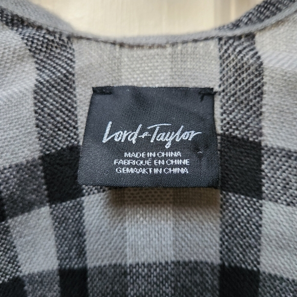 Lord & Taylor Plaid Ruana/ Poncho with Fringe - Picture 2 of 6